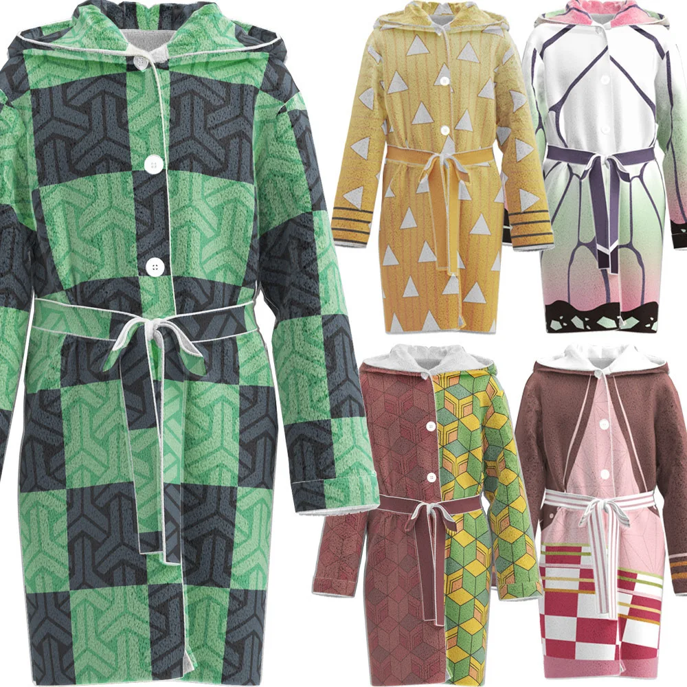 Demon Slayer Cosplay Flannel Fleece Robe 3D Print Hooded Night Dress Adult Kids Kimetsu No Yaiba Anime Winter Kimono Pijama
Demon Slayer Cosplay Flannel Fleece Robe 3D Print Hooded Night Dress Adult Kids Kimetsu No Yaiba Anime Winter Kimono Pijama