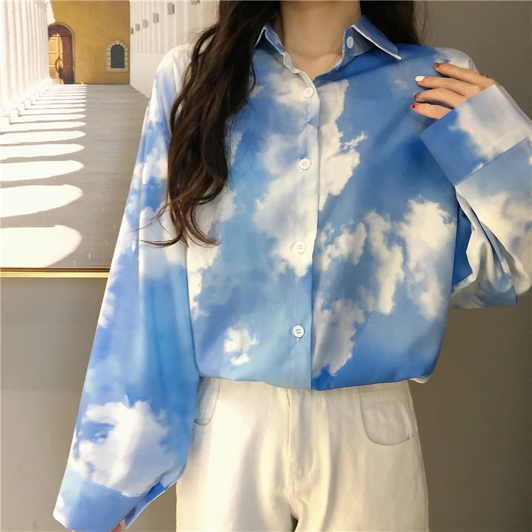 Print Tie Dye Shirts Spring Autumn Turn-down Collar Loose Long Sleeve Ladies Tops Casual Blouses Plus Size Clothing for Women
Print Tie Dye Shirts Spring Autumn Turn-down Collar Loose Long Sleeve Ladies Tops Casual Blouses Plus Size Clothing for Women