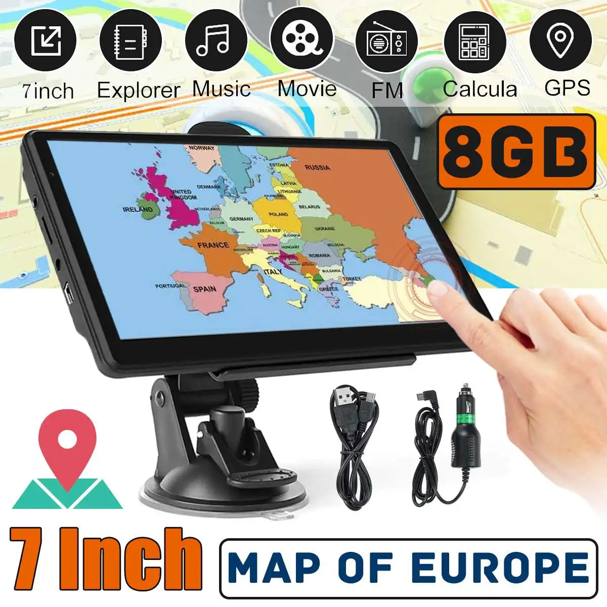 Автомобильный GPS-навигатор с сенсорным экраном 7 дюймов GPS-навигатор для грузовика спутниковая навигация карта Европы GPS-навигаторы Автомоб...
Автомобильный GPS-навигатор с сенсорным экраном 7 дюймов GPS-навигатор для грузовика спутниковая навигация карта Европы GPS-навигаторы Автомоб...