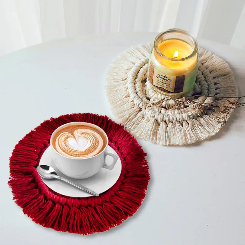 Handwoven Macrame Coasters Cotton Rope Braided Placemats Cup Pad Table Decor Heat Resistant Table Mat Cup
Handwoven Macrame Coasters Cotton Rope Braided Placemats Cup Pad Table Decor Heat Resistant Table Mat Cup