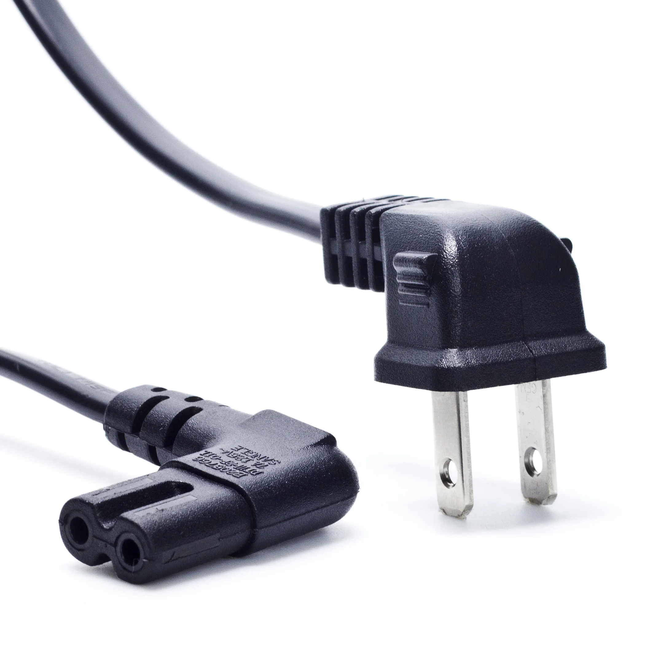 6 Feet 18 AWG Angled 2-Slot Non-Polarized Angle AC Power Cord (IEC320 C7 to Nema 1-15P) for Samsung Philips Sony LED TV, PS3 PS4
6 Feet 18 AWG Angled 2-Slot Non-Polarized Angle AC Power Cord (IEC320 C7 to Nema 1-15P) for Samsung Philips Sony LED TV, PS3 PS4