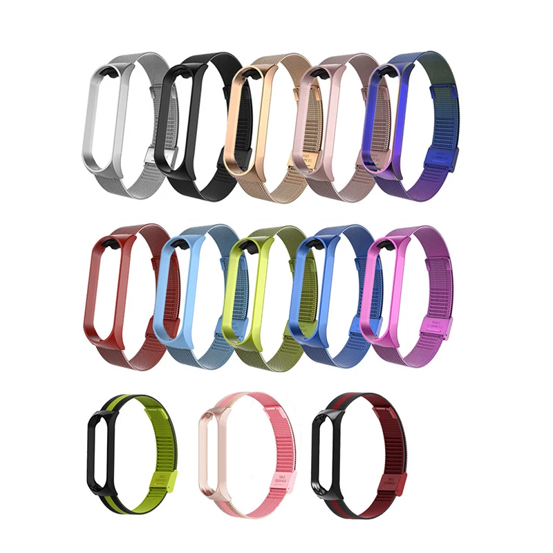 Металлический браслет для Xiaomi Mi Band 3 4 5 Безвинтовой ремешок из нержавеющей стали |