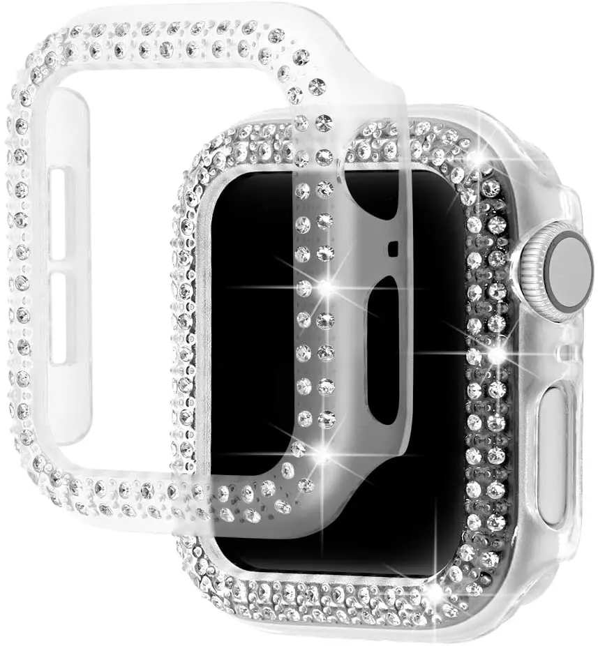 

Diamond Case for Apple Watch Cover Series 7 6 SE 5 4 3 2 1 38MM 42MM For Iwatch 7 se 6 5 4 40mm 44mm 45mm 41mm Bumpe Protective