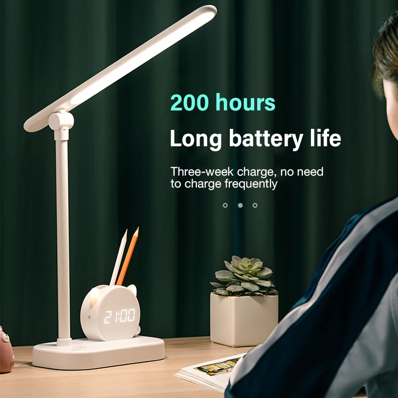 Led Eye Protection Desk Lamp Pen Holder with Clock Usb Charging Bedroom Bedside Lamp Student Dormitory Study Office Desk Lamp
Led Eye Protection Desk Lamp Pen Holder with Clock Usb Charging Bedroom Bedside Lamp Student Dormitory Study Office Desk Lamp