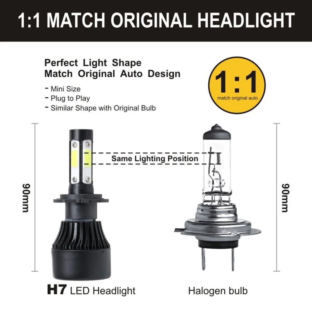 Car H4 LED S2 Headlight Bulb 12V 80W 12000LM 6500K IP67 H1 H3 H7 H11 H13 880 9005 9006 Hb3 Hb4 LED Light Auto Lamp Headlamp Kit
Car H4 LED S2 Headlight Bulb 12V 80W 12000LM 6500K IP67 H1 H3 H7 H11 H13 880 9005 9006 Hb3 Hb4 LED Light Auto Lamp Headlamp Kit