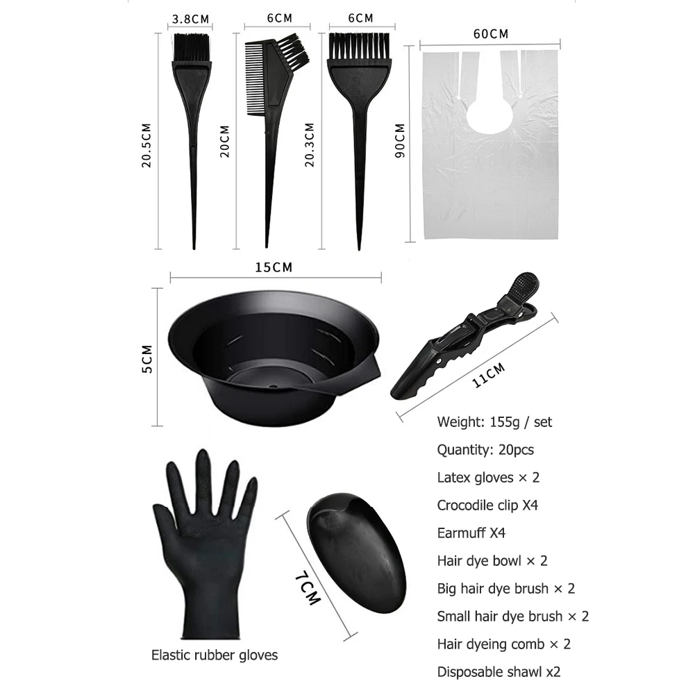 20pcs Hair Coloring Comb Brush Kit for Hairdressing Salon Hair Dyeing Tool Set Easy Use Practical Hair Styling Tools
20pcs Hair Coloring Comb Brush Kit for Hairdressing Salon Hair Dyeing Tool Set Easy Use Practical Hair Styling Tools