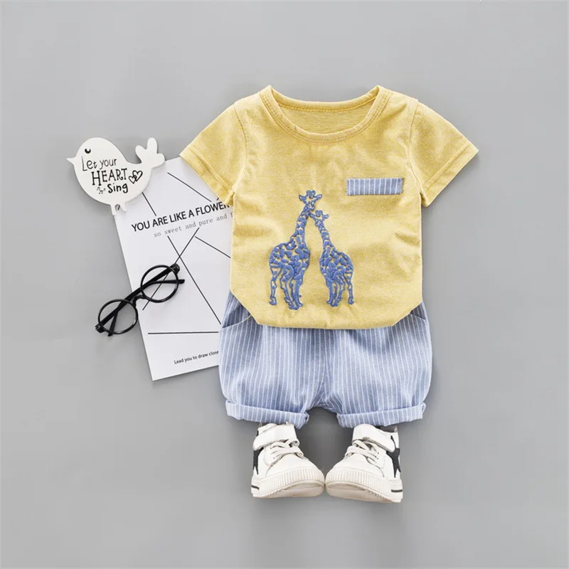Children's Sets Summer New T-Shirt Kids Fashion Long Deer Short-Sleeved Striped Suit Toddler Boys Clothes BT42
Children's Sets Summer New T-Shirt Kids Fashion Long Deer Short-Sleeved Striped Suit Toddler Boys Clothes BT42
