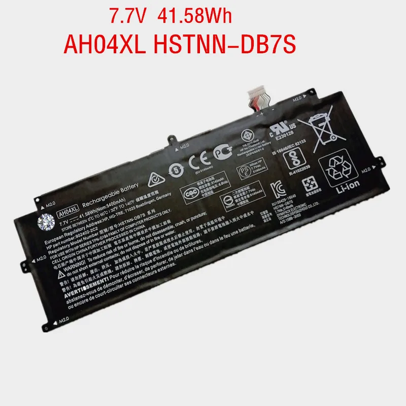 7.7V 41.58WH 5400mAh Genuine AH04XL Battery for HP Laptop TPN-Q184 HSTNN-DB7S 902500-855 902402-2C2
7.7V 41.58WH 5400mAh Genuine AH04XL Battery for HP Laptop TPN-Q184 HSTNN-DB7S 902500-855 902402-2C2