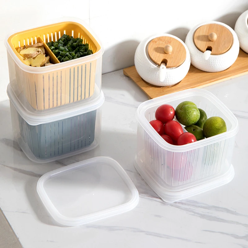 Nordic Style Drain Fresh Box Compartmentalized Green Onion Storage Box Refrigerator Fresh-keeping Storage Box Kitchen Sealed Box
Nordic Style Drain Fresh Box Compartmentalized Green Onion Storage Box Refrigerator Fresh-keeping Storage Box Kitchen Sealed Box