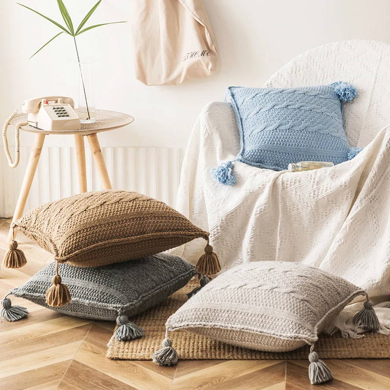 Knit Cushion Cover 45x45cm Solid Pillow Cover Plaid Nordic Grey Ivory Coffee Home decoration Pillow Case Square For sofa Bed
Knit Cushion Cover 45x45cm Solid Pillow Cover Plaid Nordic Grey Ivory Coffee Home decoration Pillow Case Square For sofa Bed