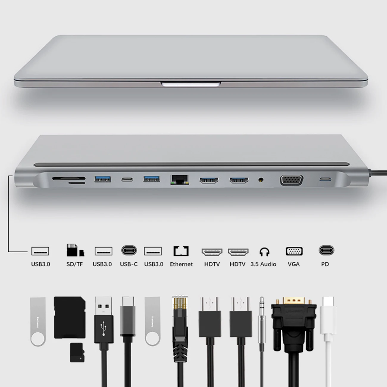 12 In 1 Hub Usb3.1 Multi-Function Dongle Adapter Converter Type c To Hdmi+Vga+Usb HUB Dual HDMI
12 In 1 Hub Usb3.1 Multi-Function Dongle Adapter Converter Type c To Hdmi+Vga+Usb HUB Dual HDMI