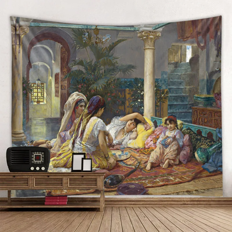 Classical Painting Tapestry Oil Painting Ornament Wall Hanging Tapestry Carpet Xmas Home Yoga Pad Bedspread Beach Mat Gift
Classical Painting Tapestry Oil Painting Ornament Wall Hanging Tapestry Carpet Xmas Home Yoga Pad Bedspread Beach Mat Gift