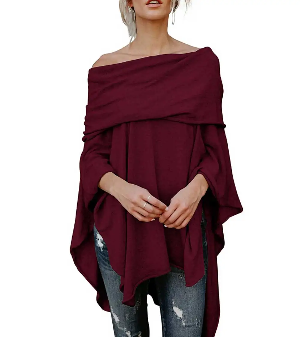 Women Autumn Shirts coffee Cloak design cotton blend off the shoulder batwing sleeve irregular hem loose fashion style Shirts
Women Autumn Shirts coffee Cloak design cotton blend off the shoulder batwing sleeve irregular hem loose fashion style Shirts