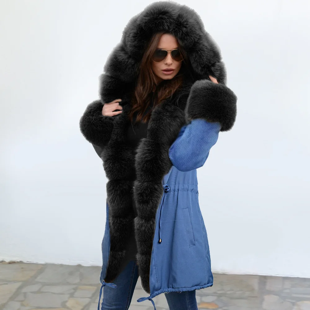 Warm Winter Women Coat Wool Liner Soft Fluffy Faux Fur Drawstring Hooded Warm Thicken Outdoor Jacket Plus Size Parkas 
Warm Winter Women Coat Wool Liner Soft Fluffy Faux Fur Drawstring Hooded Warm Thicken Outdoor Jacket Plus Size Parkas