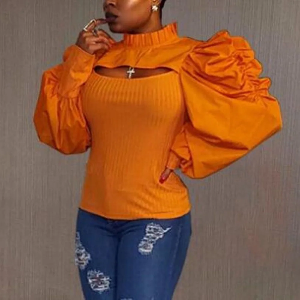 2021 Summer New Style Clothes Women Blouse African Ladies Orange Puff Sleeve Hole Fashion High Street Wear Tops Shirts Blouses
2021 Summer New Style Clothes Women Blouse African Ladies Orange Puff Sleeve Hole Fashion High Street Wear Tops Shirts Blouses