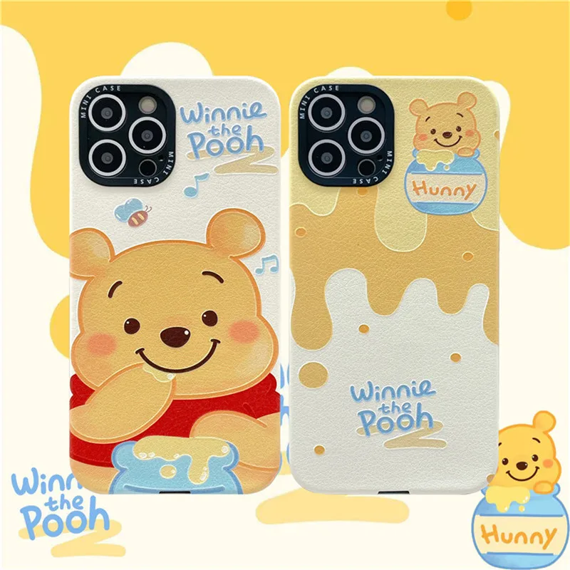 DISNEY Cartoon Pooh embossed phone case for iPhone 12 11 Pro Max X XS XR PU Cortex Phone Case Funda Para iPhone 7 8Plus Covers
DISNEY Cartoon Pooh embossed phone case for iPhone 12 11 Pro Max X XS XR PU Cortex Phone Case Funda Para iPhone 7 8Plus Covers