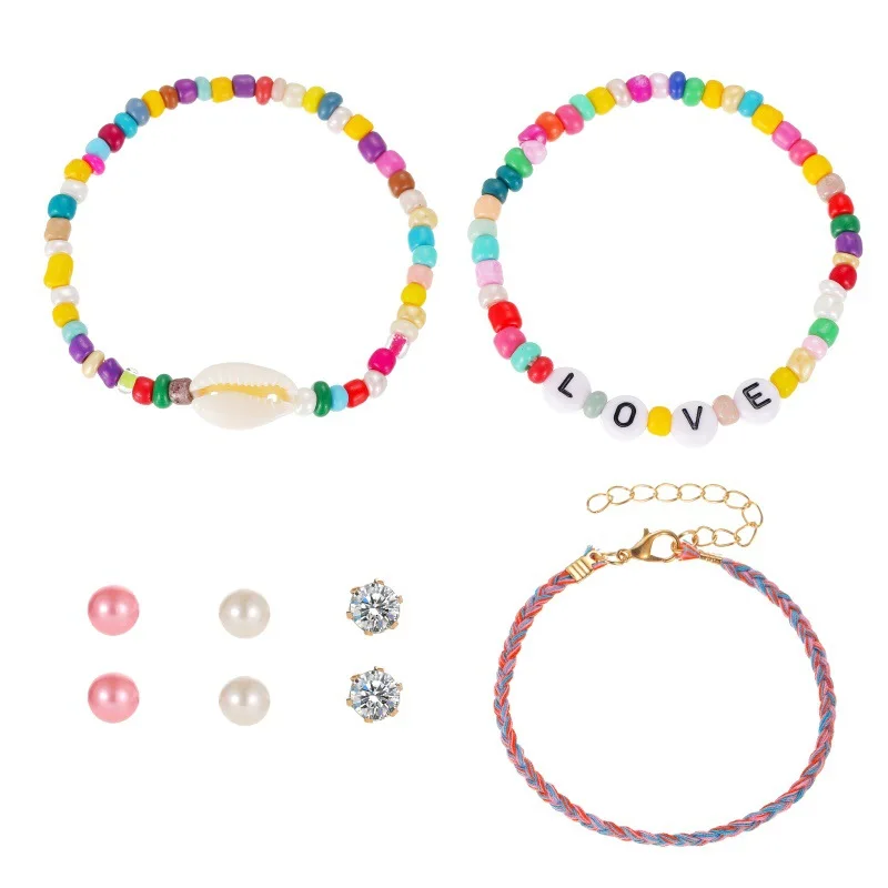 6 Pcs Fashion Trend Bohemian LOVE Letter Colorful Bracelet For Women Popular Beaded Shell Bracelet Set Party Gifts
6 Pcs Fashion Trend Bohemian LOVE Letter Colorful Bracelet For Women Popular Beaded Shell Bracelet Set Party Gifts