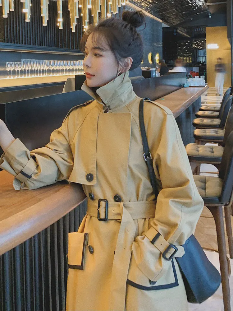 Windbreaker women's middle and long style spring and autumn 2020 new Gate Korean version loose fashion versatile 
Windbreaker women's middle and long style spring and autumn 2020 new Gate Korean version loose fashion versatile