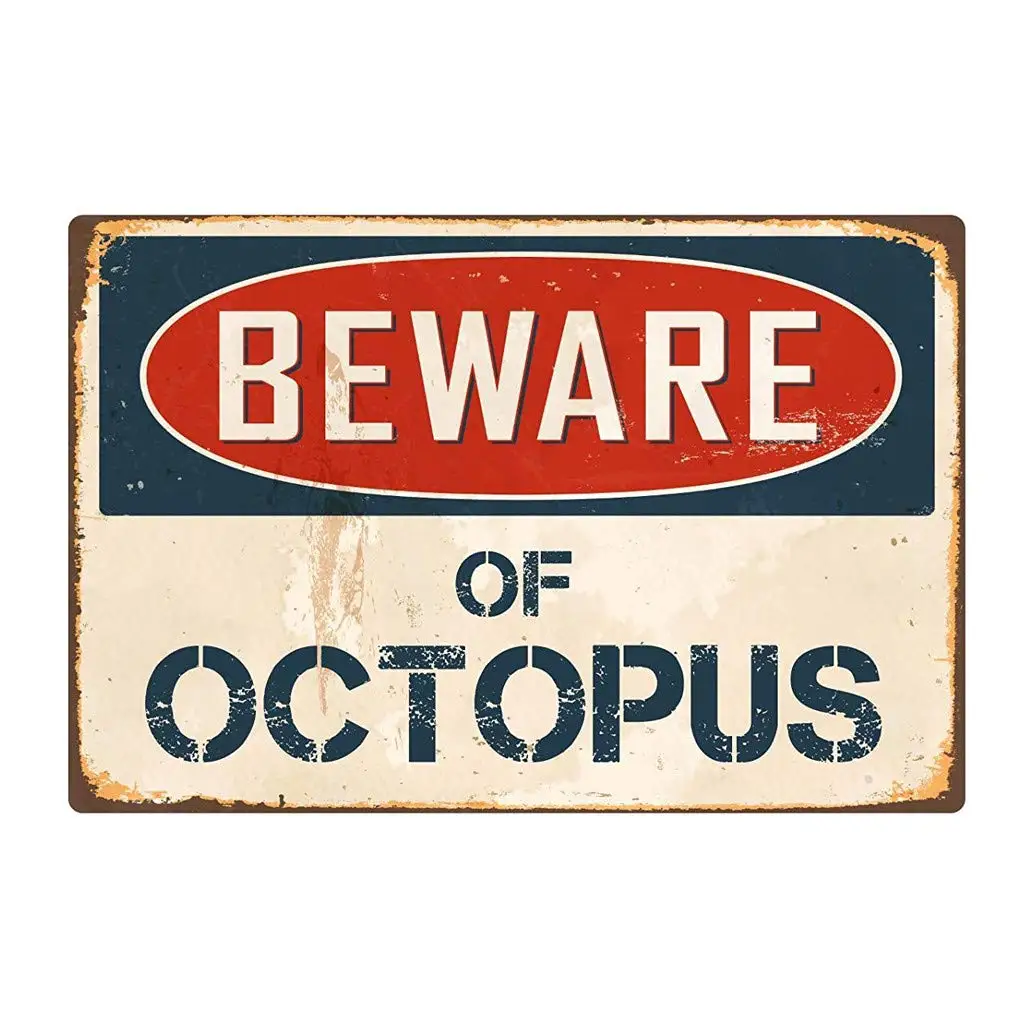Beware of Octopus Sign, Tuscom Vintage Metal Sign Aluminum Retro Club Cafe Garage Signs Wall Decor Art Poster Funny Tin
Beware of Octopus Sign, Tuscom Vintage Metal Sign Aluminum Retro Club Cafe Garage Signs Wall Decor Art Poster Funny Tin