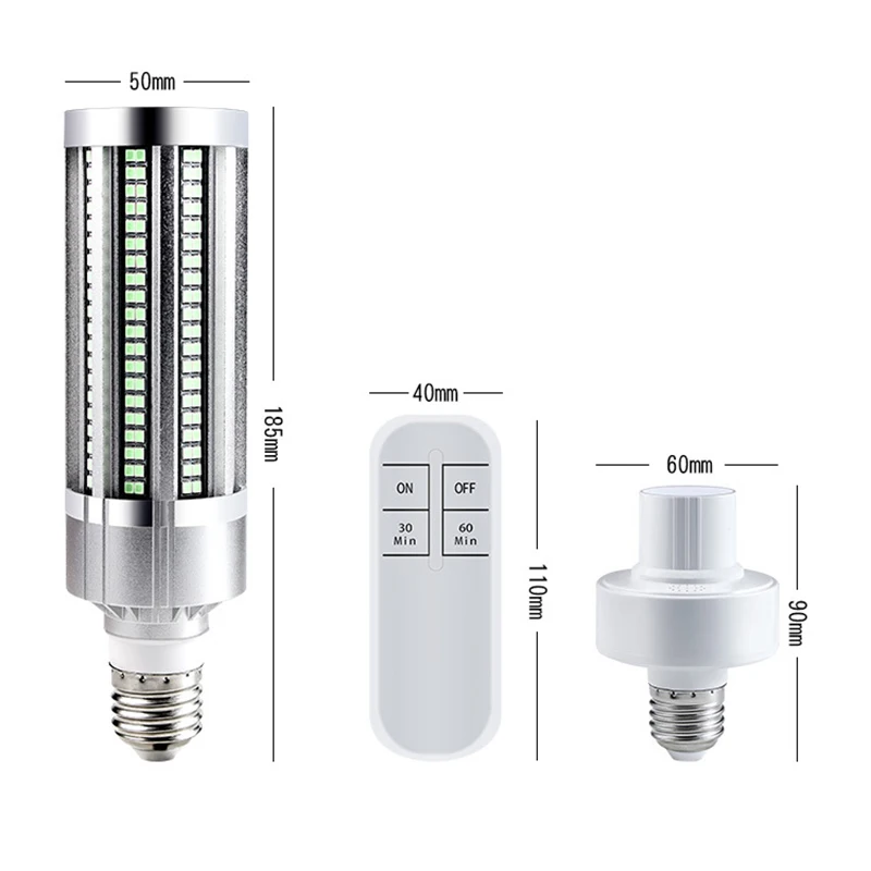 60W UV Lamp Ozone Germicidal Sterilizer UVC Corn UV Light Bulb E27 For Home Kitchen Bedroom Bathroom Toilet lampada uv germicida
60W UV Lamp Ozone Germicidal Sterilizer UVC Corn UV Light Bulb E27 For Home Kitchen Bedroom Bathroom Toilet lampada uv germicida