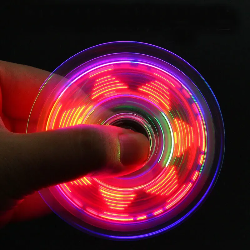 

Fidget Spinner Glow in the Dark Adult Toy Anti Stress Led Tri-Spinner Autism Luminous Spinners Kinetic Gyroscope for Children