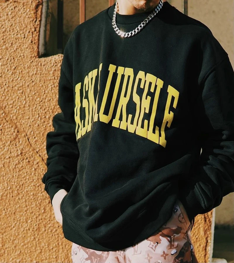 Oversized Yellow Relief Foam Logo ASKYURSELF Sweatshirts Men Woman Askyurself Los Angeles Crewneck Hoodies1:1 High Quality 2021
Oversized Yellow Relief Foam Logo ASKYURSELF Sweatshirts Men Woman Askyurself Los Angeles Crewneck Hoodies1:1 High Quality 2021