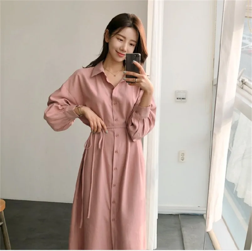 Mazefeng Elegant Turn-down Collar Women Shirt Dress Lantern Sleeve Single-breasted Female Dress 2019 Lace Up Midi Vestidos femme
Mazefeng Elegant Turn-down Collar Women Shirt Dress Lantern Sleeve Single-breasted Female Dress 2019 Lace Up Midi Vestidos femme