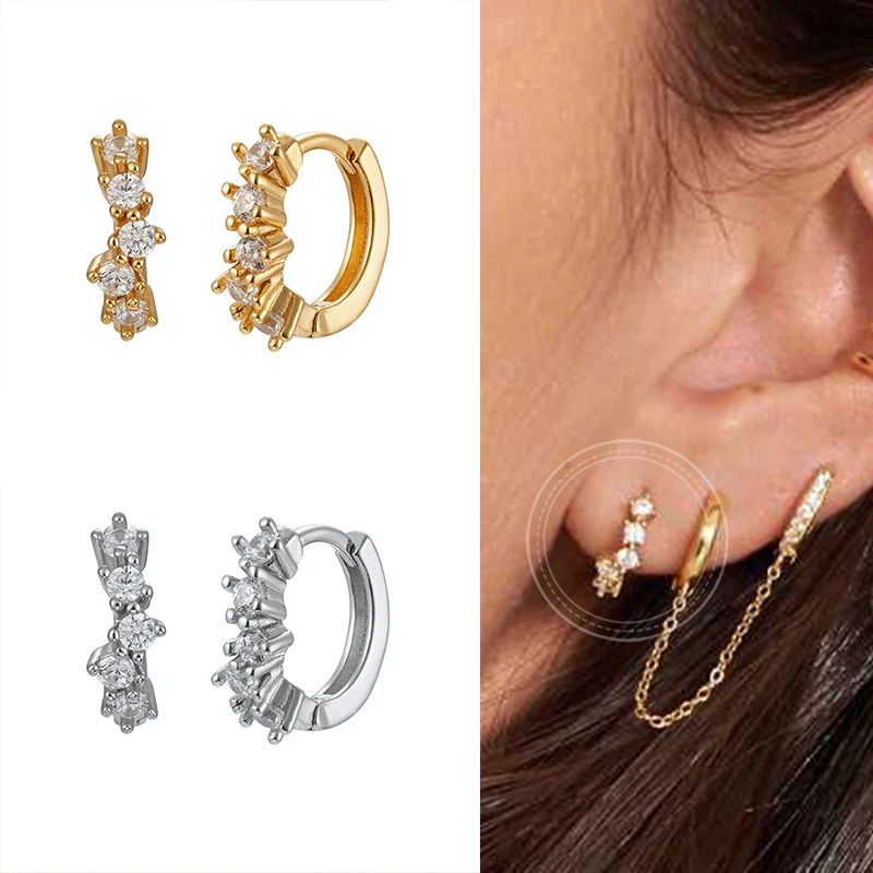 925 Silver Ear Buckle Claw Flower Hoop Earrings for Women Simple Gold Silver Color Crystal Zircon Earrings Fashion Jewelry
925 Silver Ear Buckle Claw Flower Hoop Earrings for Women Simple Gold Silver Color Crystal Zircon Earrings Fashion Jewelry