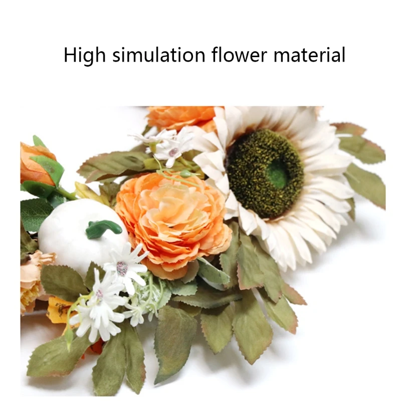 Autumn Wreath Artificial Pumpkin Sunflower Door Wreath Fall Garland for Halloween Thanksgiving Hanging Ornaments Home Decor 
Autumn Wreath Artificial Pumpkin Sunflower Door Wreath Fall Garland for Halloween Thanksgiving Hanging Ornaments Home Decor