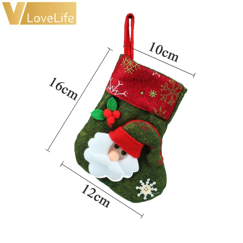 Рождественские чулки носки 2020 прекрасный Санта Клаус Подарочный пакет для