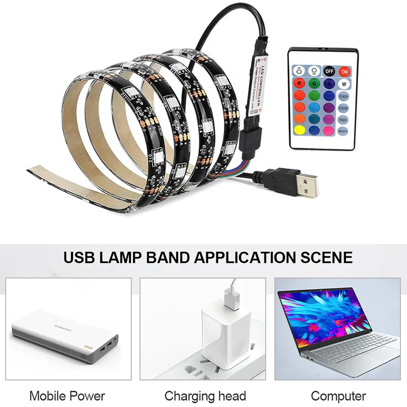 Светодиодная лента с USB, 5 в постоянного тока, 50 см, 1 м, 2 м, 3 м, 5 м, гибкая светодиодная Usb-лента RGB 5050 с инфракрасным управлением, украшение для д...
Светодиодная лента с USB, 5 в постоянного тока, 50 см, 1 м, 2 м, 3 м, 5 м, гибкая светодиодная Usb-лента RGB 5050 с инфракрасным управлением, украшение для д...