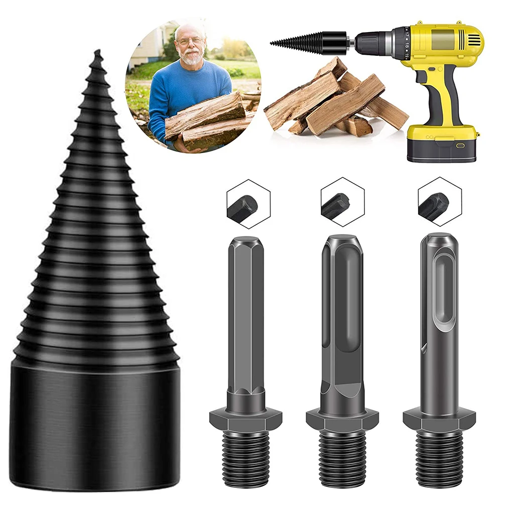 Hex Shank Firewood Splitter Machine Drill Wood Cone Reamer Punch Driver Step Drill Bit Split Drilling Tools woodworking tools
Hex Shank Firewood Splitter Machine Drill Wood Cone Reamer Punch Driver Step Drill Bit Split Drilling Tools woodworking tools