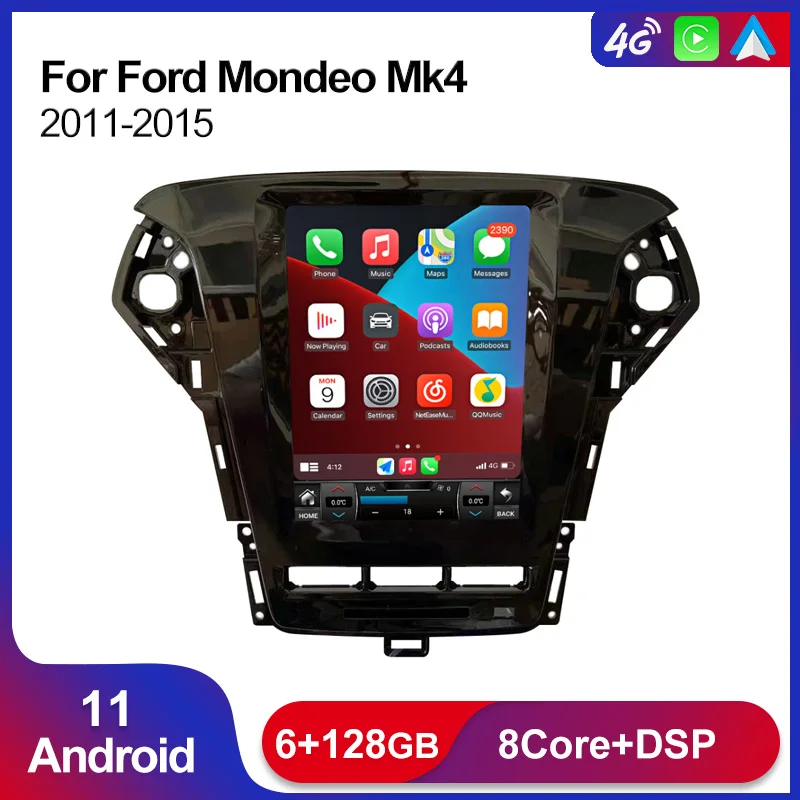 

Автомагнитола IPS DSP RDS Android 11 6G + 128G для Ford Mondeo 4 2011-2015, мультимедийный видеоплеер, навигация GPS 4G Lte Wifi Carplay