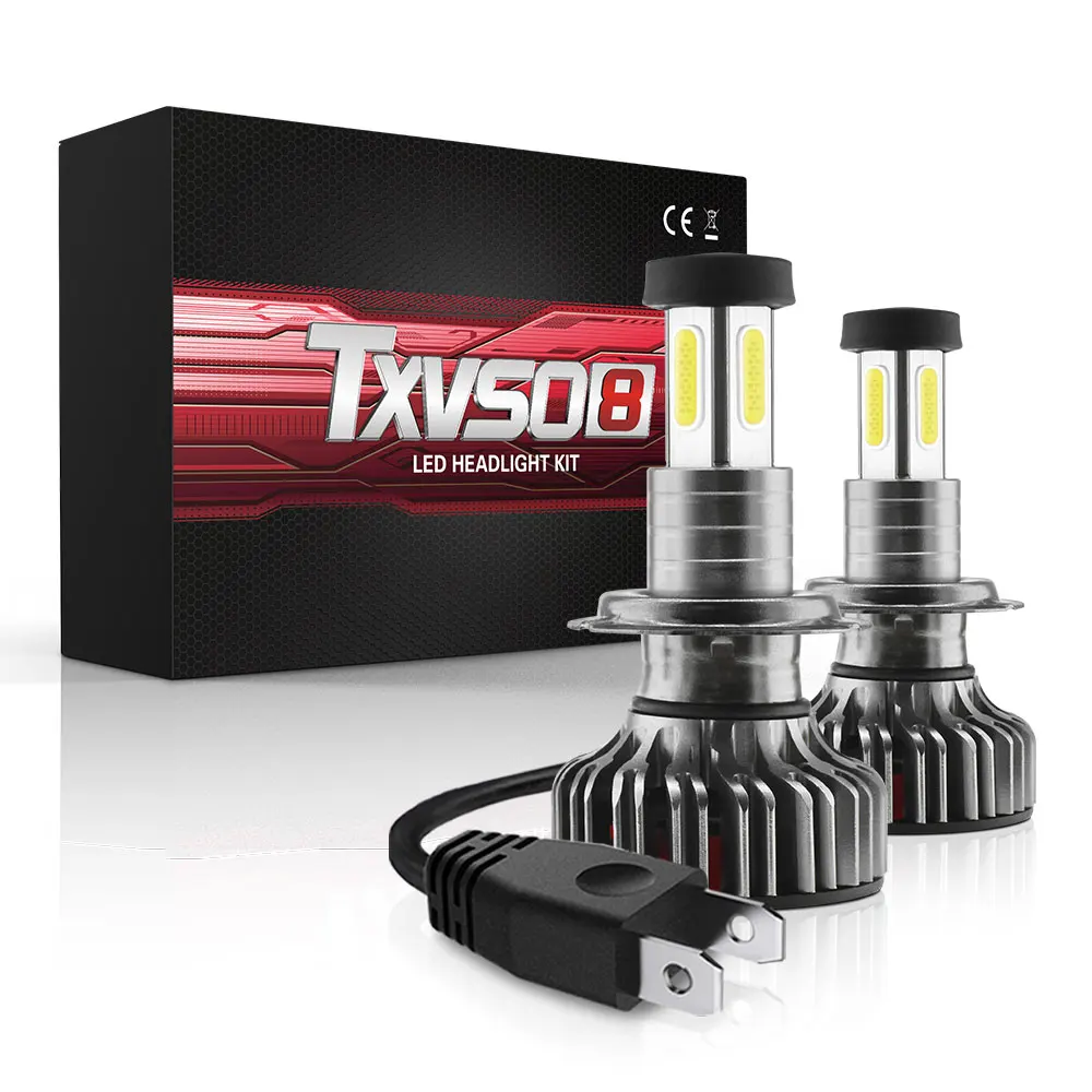 TXVSO8 H7 светодиодные 4-сторонние лампы для фар 6000K 12V 9005/HB3 9006/HB4 9012/HIR2 H8/H9/H11 диодные 110W