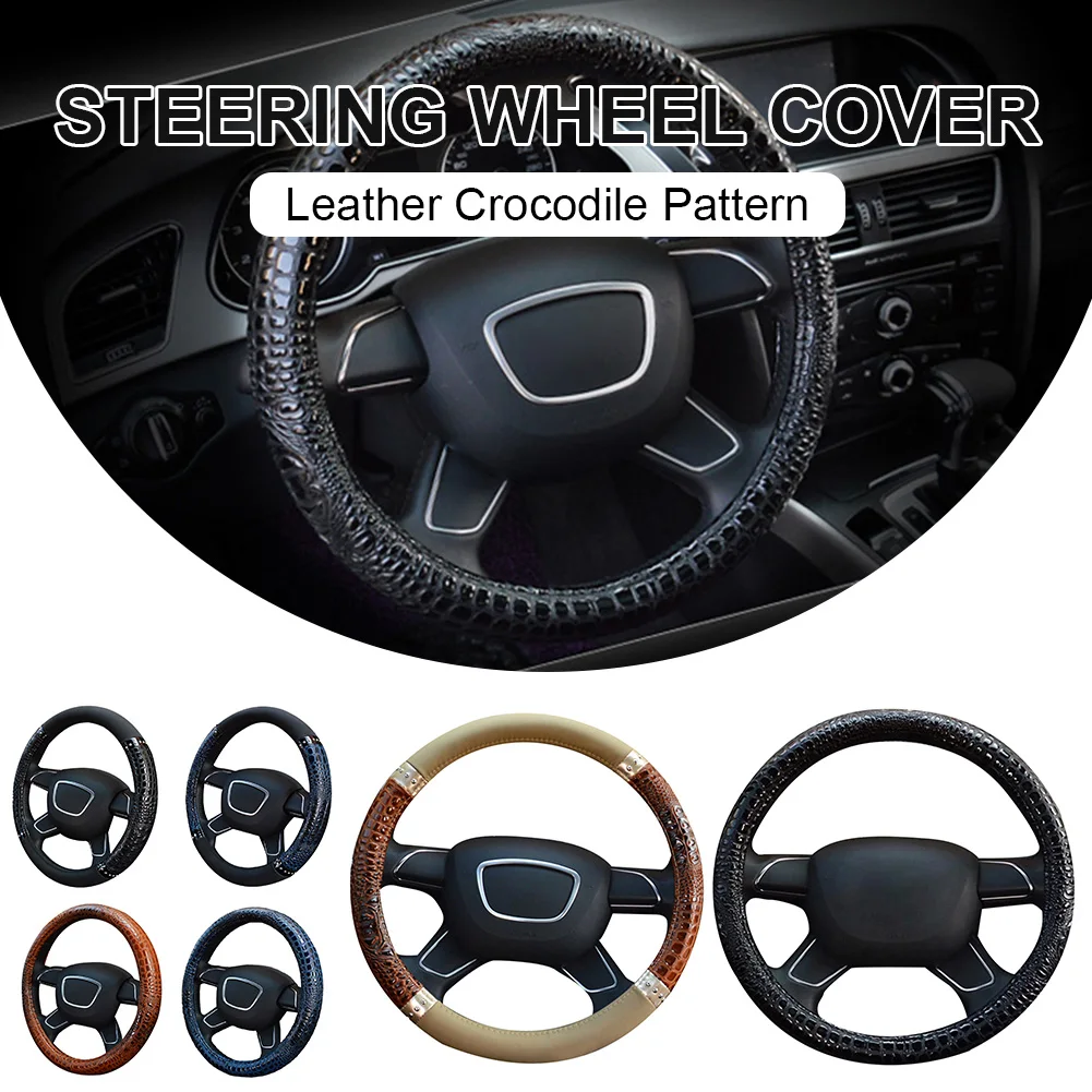 15" Anti-Slip car Leather braid for steering wheel Crocodile Pattern steering wheel case Universal Cover Odorless accessories
15" Anti-Slip car Leather braid for steering wheel Crocodile Pattern steering wheel case Universal Cover Odorless accessories