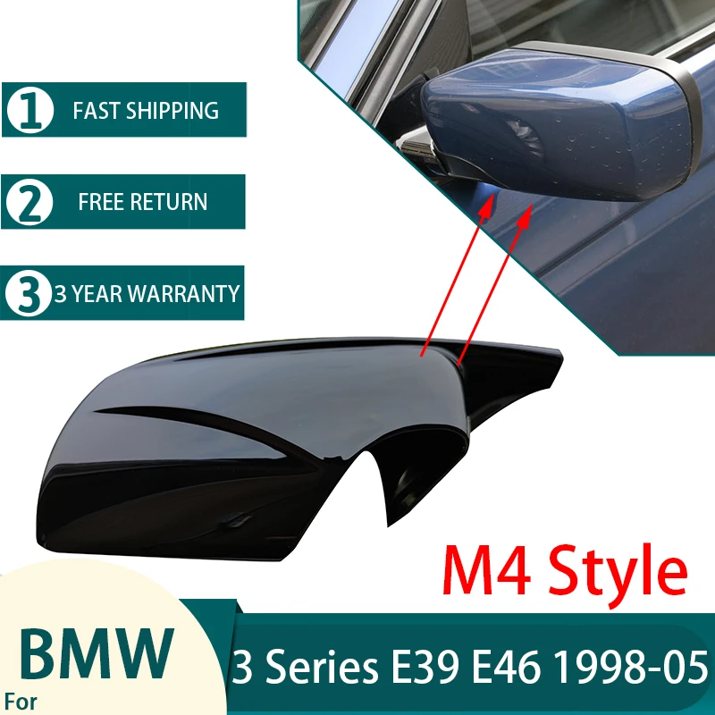 Крышка зеркала заднего вида для BMW E46 E39 4 Door 3 Series 1998-2005 черная в стиле M3 M4 |