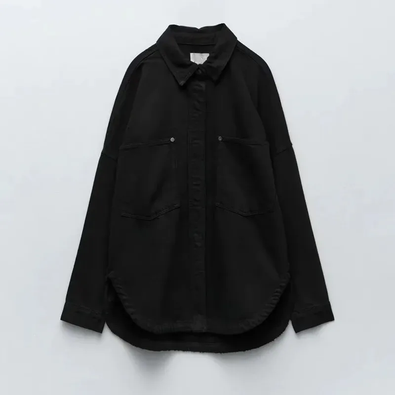 Женская джинсовая рубашка с карманами ZA, Повседневная Свободная универсальная рубашка из денима в европейском и американском стиле, зима ... 
Женская джинсовая рубашка с карманами ZA, Повседневная Свободная универсальная рубашка из денима в европейском и американском стиле, зима ...