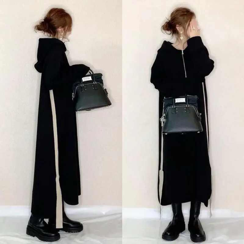 2022 Spring New Arrival Korean Loose Slimming Simple Black All-match Casual Temperament Women Hooded Sweater Dress Free Shipping
2022 Spring New Arrival Korean Loose Slimming Simple Black All-match Casual Temperament Women Hooded Sweater Dress Free Shipping