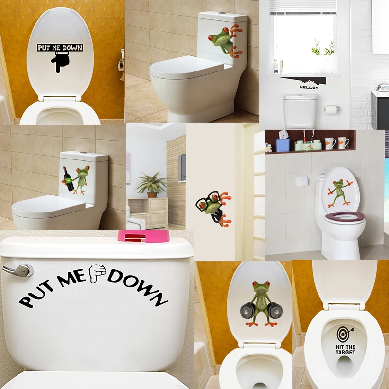 Creative toilet stickers Frog PUT ME DOWN HIT THE TARGET toilet bathroom decoration stickers Funny decorative painting
Creative toilet stickers Frog PUT ME DOWN HIT THE TARGET toilet bathroom decoration stickers Funny decorative painting