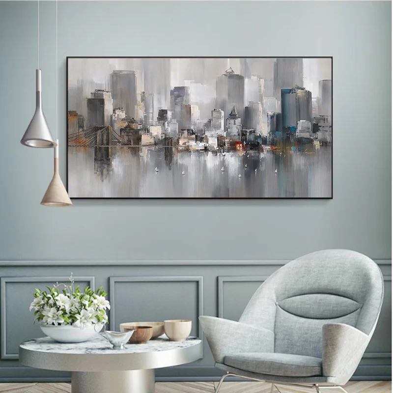 Modern Abstract Oil Painting on Canvas Posters and Prints Wall Art Painting Abstract City Boats Pictures for Living Room Decor
Modern Abstract Oil Painting on Canvas Posters and Prints Wall Art Painting Abstract City Boats Pictures for Living Room Decor