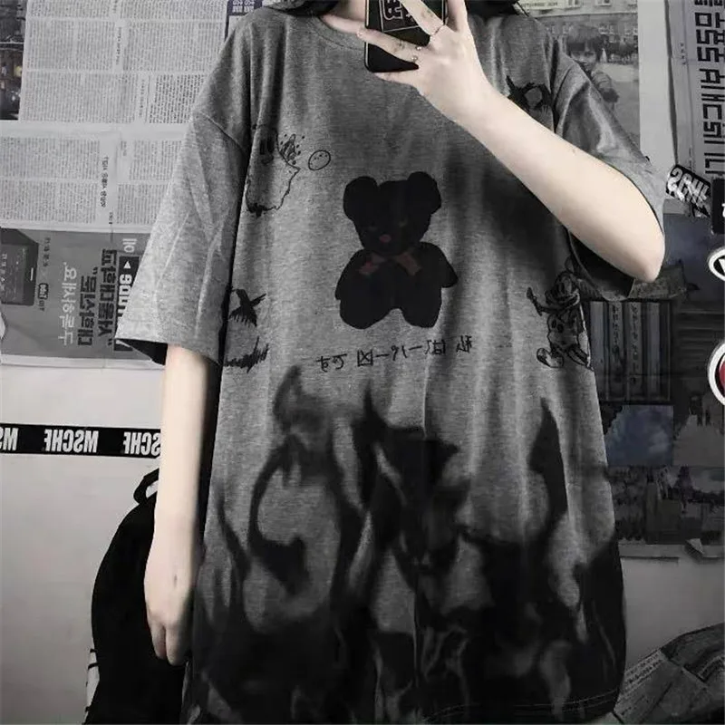 Japan Gray Tshirt Streetwear Loose Summer T Shirt Women Harajuku Punk Short Sleeves T-shirts Tops Tee Hip Hop Loose Tshirt Girls
Japan Gray Tshirt Streetwear Loose Summer T Shirt Women Harajuku Punk Short Sleeves T-shirts Tops Tee Hip Hop Loose Tshirt Girls