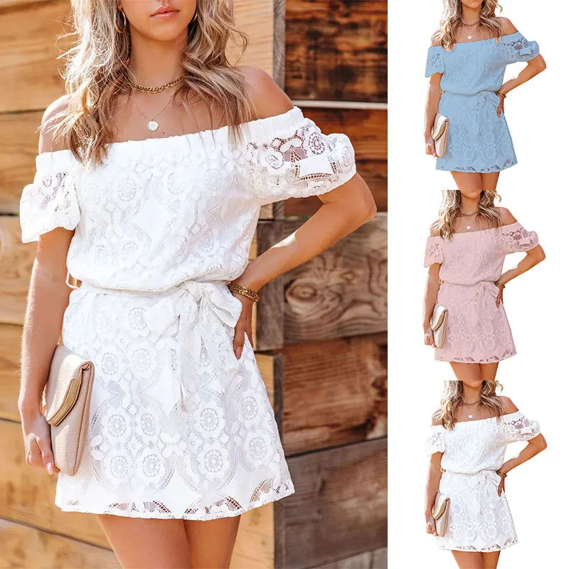 2021 New Summer Fashion All-match Women's Sexy Embroidered Lace Short-Sleeved One-Neck Dress
2021 New Summer Fashion All-match Women's Sexy Embroidered Lace Short-Sleeved One-Neck Dress