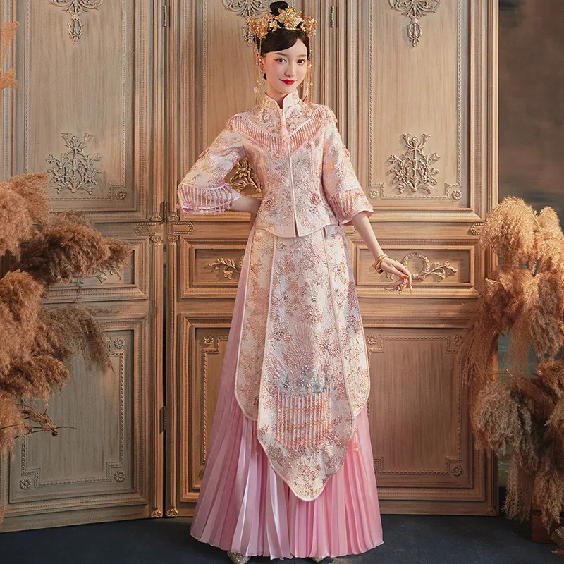 Elegant Pink Embroidery Stylish Chinese Wedding Dress Banquet High-quaity Classic Cheongsam China Qipao костюм для восточных
Elegant Pink Embroidery Stylish Chinese Wedding Dress Banquet High-quaity Classic Cheongsam China Qipao костюм для восточных