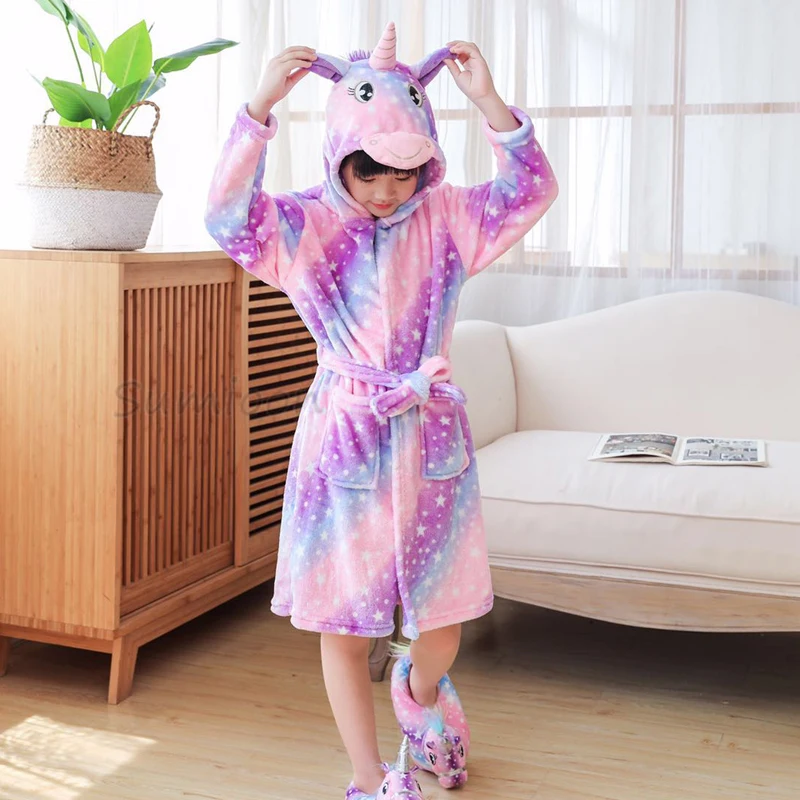 Winter Big Boys Girls Bath Robe Children Unicorn Hooded Flannel Pajamas Cartoon Bathrobes for Boys Girls Towel Pajamas Nightgown
Winter Big Boys Girls Bath Robe Children Unicorn Hooded Flannel Pajamas Cartoon Bathrobes for Boys Girls Towel Pajamas Nightgown