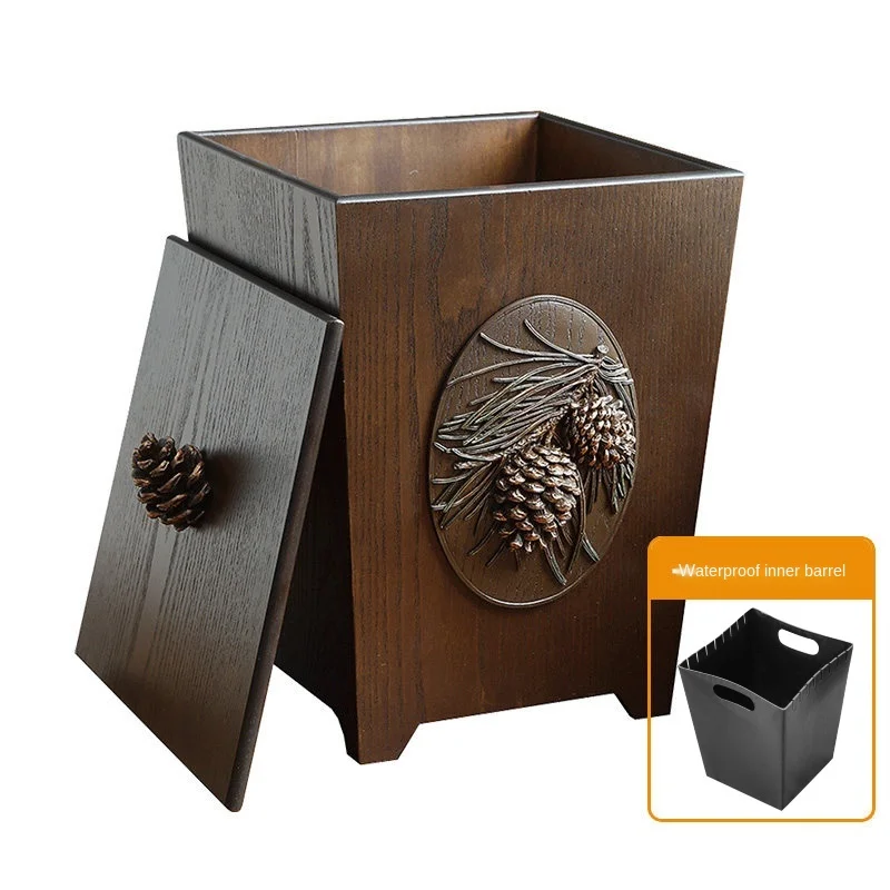 Trash Can Home Living Room Creative American Wooden Large Trash Can with Lid Office Bedroom Kitchen Dining Room Wastebasket 
Trash Can Home Living Room Creative American Wooden Large Trash Can with Lid Office Bedroom Kitchen Dining Room Wastebasket
