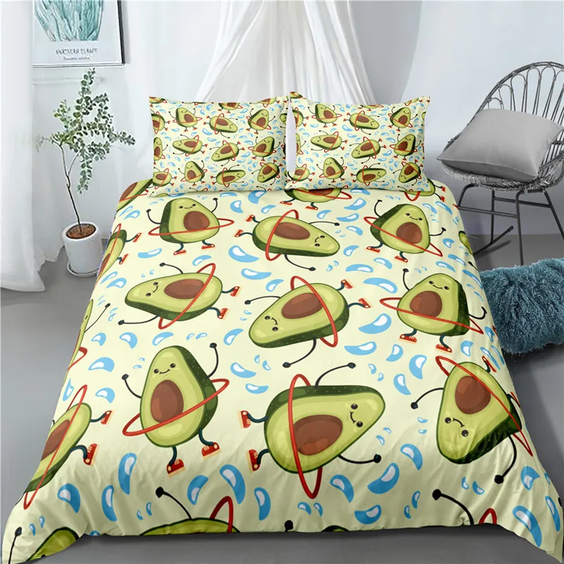 Home textile quilt cover and pillowcase two or three piece set New fruit and avocado bedding
Home textile quilt cover and pillowcase two or three piece set New fruit and avocado bedding