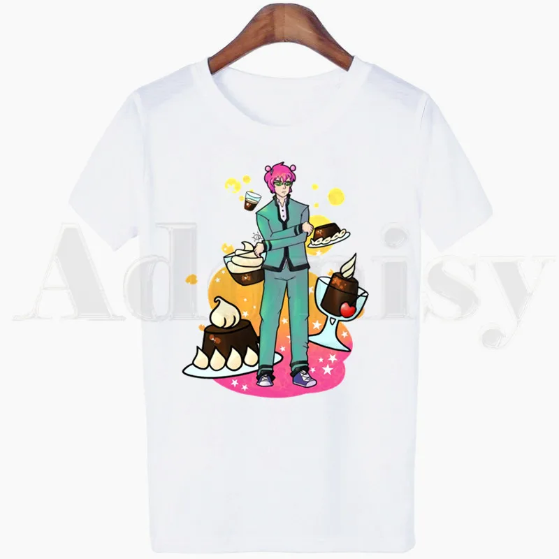 Short Sleeve Female Tops Tees Saiki's Confused The Disastrous Life Of Saiki K T-shirt Harajuku Vintage T Shirts Women's 
Short Sleeve Female Tops Tees Saiki's Confused The Disastrous Life Of Saiki K T-shirt Harajuku Vintage T Shirts Women's