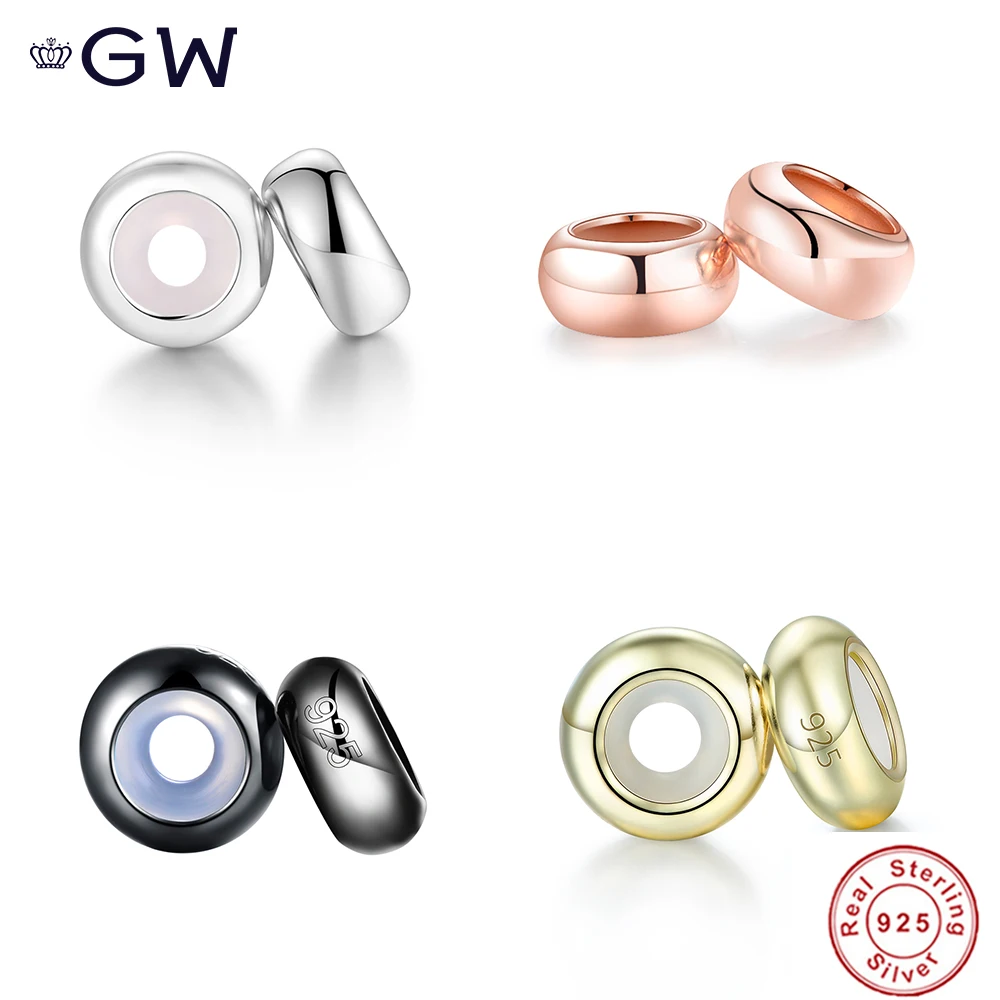 GW 925 Silver Beads Spacer Rose Gold Beads Silicone Rubber Smooth Spacer Stopper Fit Bracelet Bangle DIY Jewelry Making Charms
GW 925 Silver Beads Spacer Rose Gold Beads Silicone Rubber Smooth Spacer Stopper Fit Bracelet Bangle DIY Jewelry Making Charms