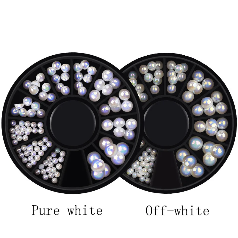12 Grids/Box Nail Art Decoration Different Size AB White Flat Pearl Mixed Turntable DIY Manicure Nail Art Accessories
12 Grids/Box Nail Art Decoration Different Size AB White Flat Pearl Mixed Turntable DIY Manicure Nail Art Accessories
