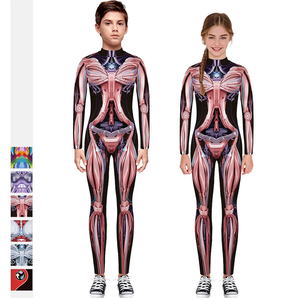 Boys Girls Hallween Bodysuit Cosplay Steampunk Costume Skeleton Print Jumpsuits Mechanical Zentai Romper Casual Fitness Outfit
Boys Girls Hallween Bodysuit Cosplay Steampunk Costume Skeleton Print Jumpsuits Mechanical Zentai Romper Casual Fitness Outfit
